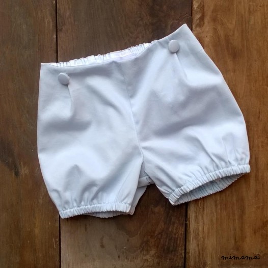 Shorts celeste doppiato in cottone