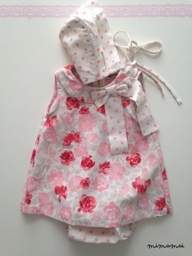 Infants Set of Summer Dresses Panties and Hat,Baby Girl Dress & Panties Set Pink Print