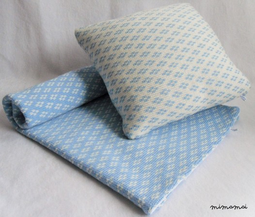 Baby Knit Blanket/ Powder Blue - Set