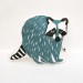 Steelblue Raccoon cushion