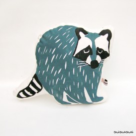 Steelblue Raccoon cushion