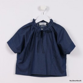 Loose Tie-Front Top blue