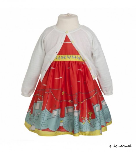 Martha dress Boats in Red