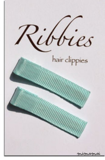 Pair of Plain Light Blue Hairclips