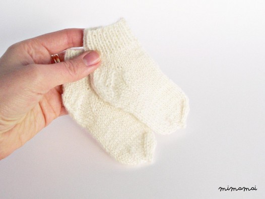 Infant wool socks - newborn gift, baby shower - white - made to order