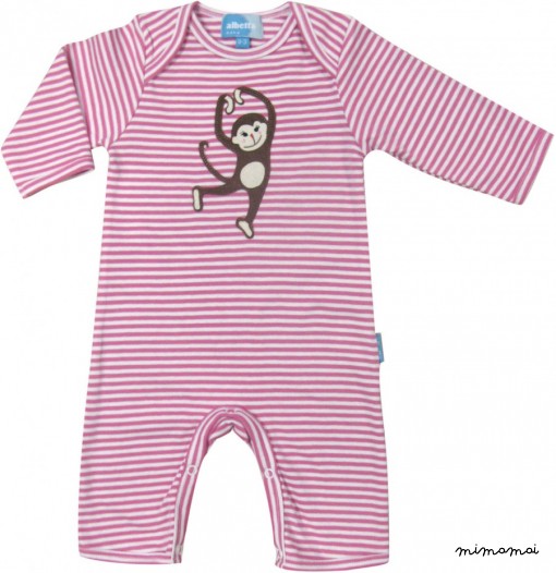 Dancing Monkey Babygrow Pink