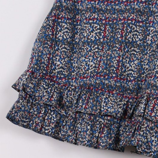 Frilly Hem Shorts blue and pink