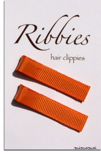 Pair of Plain Orange Hairclips