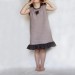 Girls dress/ handmade from 100% natural linen/ light grey colour /MADE TO ORDER