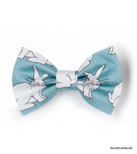 Bow Clip Blue Rabbits