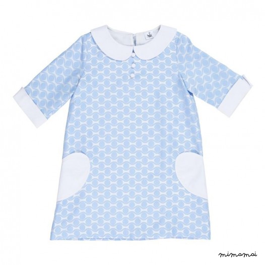 Heart Pocket Dress pale blue