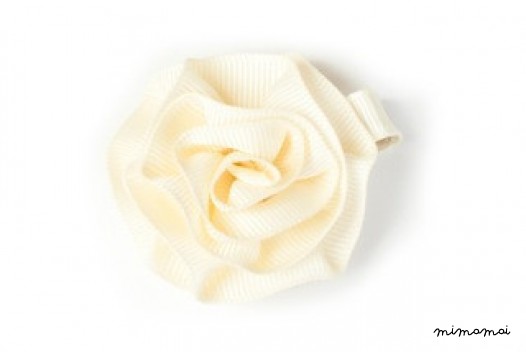 Rosette Hair Clip - Ivory
