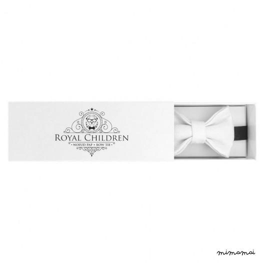 Child white bow tie, cotton satin
