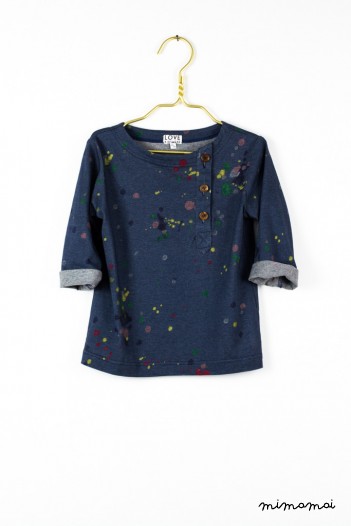Caspar t-shirt in dark blue with the paint splatter print