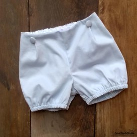Shorts celeste doppiato in cottone