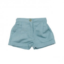 pantalone short lino verde