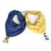Lot de 2 Bavoirs Bandanas Bleu & Jaune avec Pompon
