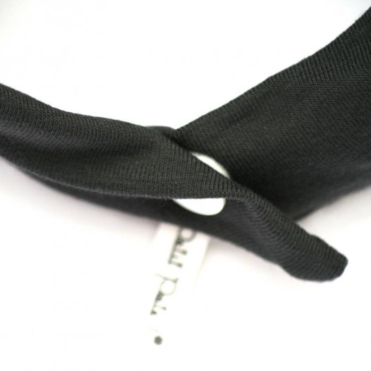 Bavoir-bandanas-jersey-coton-gris-anthracite-pompon-rose-3
