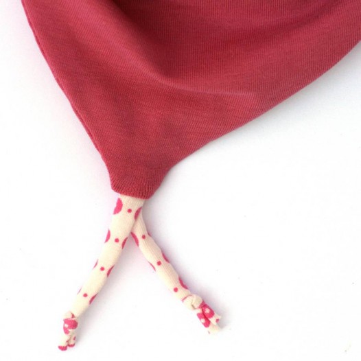 Bavoir-bandanas-jersey-coton-rose-pompon