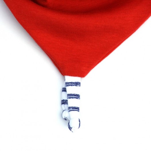 Bavoir-bandanas-jersey-coton-rouge-pompon-marin-3