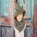 Kids Wolf Costume Hat, Children Wolf Hooded Scarf