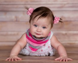 Baby Girl's Bib, Toddler Girl Bandana Bib, Baby Bandana Scarf. Pink and Grey Bib