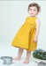 Baby girl dress, mustard yellow cotton with stars print