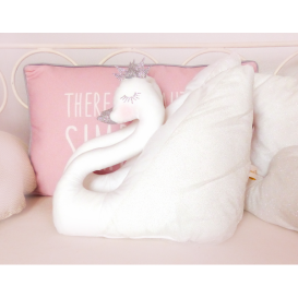 Cygne en coton blanc d&eacute;coration chambre b&eacute;b&eacute; enfant tulle paillet&eacute;
