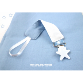 Attache t&eacute;tine bleu ciel
