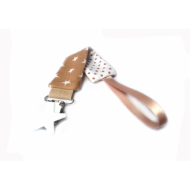 Attache t&eacute;tine taupe &eacute;toil&eacute;