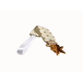 Attache t&eacute;tine &eacute;cru &eacute;toile dor&eacute;e