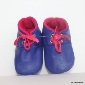 6 - 12 Months Slippers / Baby Shoes Lamb Leather Pink Purple