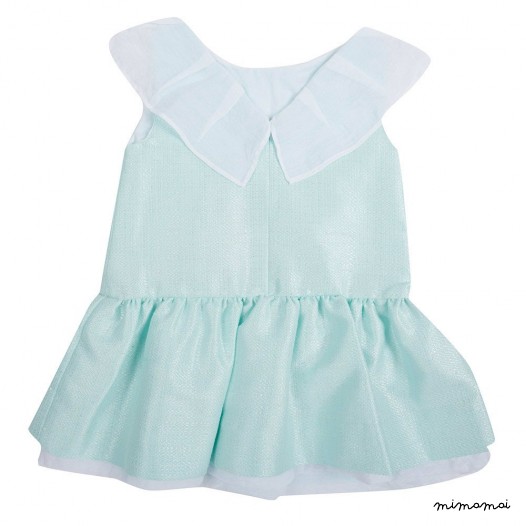 Dress agua tone, Dress light silver sheer, Summer dress girls