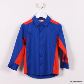 Long-sleeved Panelled Shirt blue