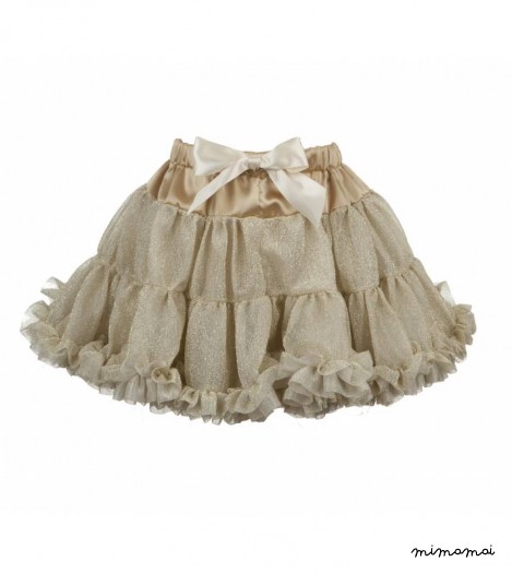 Girls Petticoat Tutu in Sparkly Gold