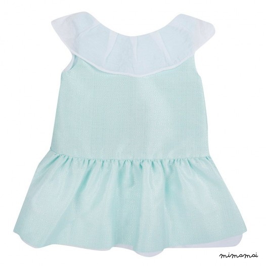 Dress agua tone, Dress light silver sheer, Summer dress girls