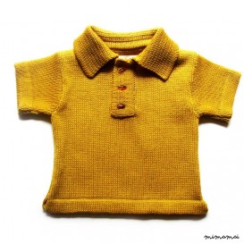 Babies/Toddler's merino wool Poloshirt, Tshirt with a genuine Baltic amber buttons/sweater shirt top