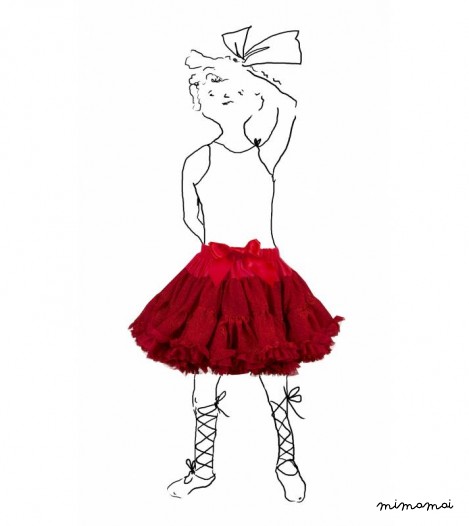 Girls Petticoat Tutu in Sparkly Red