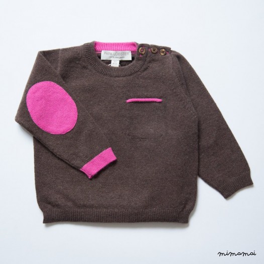 Jumper with Elbowpatches - Brown