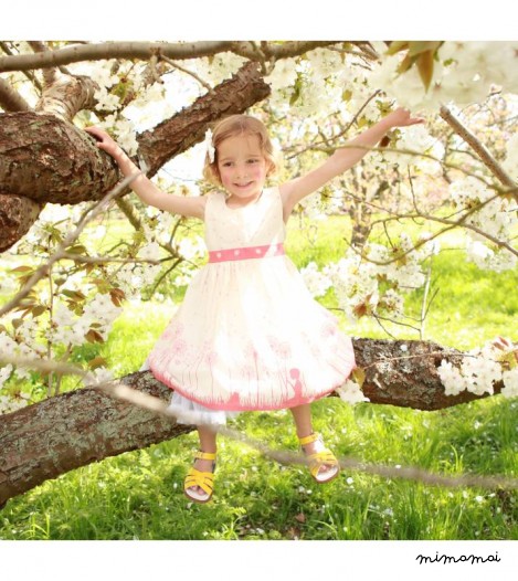 Martha Dress Make A Wish Print in Coral