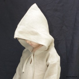Natural linen medieval hoodie
