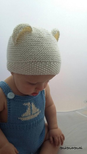 Baby bear hat, bear ears hat, polar bear hat, baby beanie, knitted baby hat