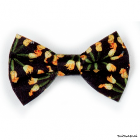Hair Bow Clip in Black Courgette