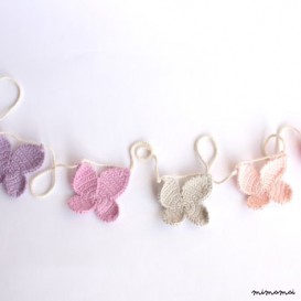 Crochet butterfly garland, butterfly nursery decor