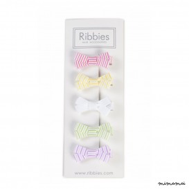 Set Of 5 Striped Small Bows