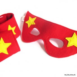 Maschera da supereroe e polsini Set - Costume - Costume del supereroe