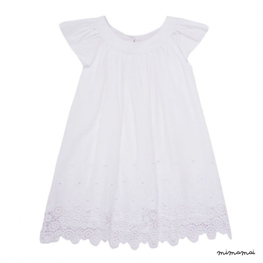 Dress 100% cotton... White dress... Dress classic... Embroidered dress