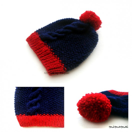 Baby Blue e rosso Beanie, ragazzi berretto, cappello di inverno