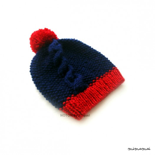 Baby Blue e rosso Beanie, ragazzi berretto, cappello di inverno