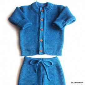 Babies/Children's/Toddlers Virgin wool round neck Cardigan and pants set